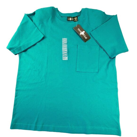 Hunt Club Women's Top Tee Teal size Medium T-shirt 100% Cotton NWT  JH1464 - Picture 1 of 3